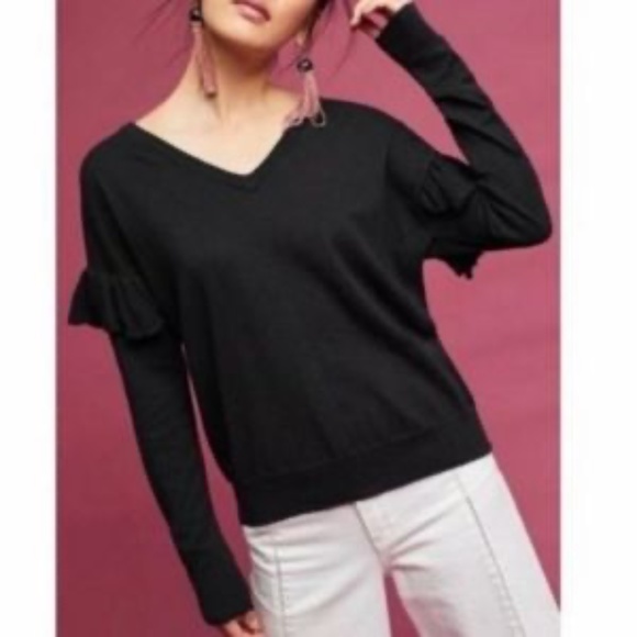 Anthropologie Folk by Hansel From Basel Ruffle Sweater - Picture 1 of 5